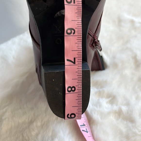 XOXO Chloee Oxblood Red Lace-up Ankle Zip Booties with Star Insets- 7 - Picture 14 of 14